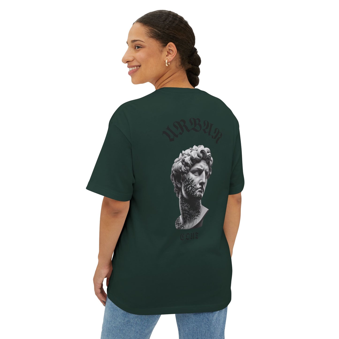 Camiseta Oversized 100% algodón con estampado [diseño único], cuello redondo, variedad de colores