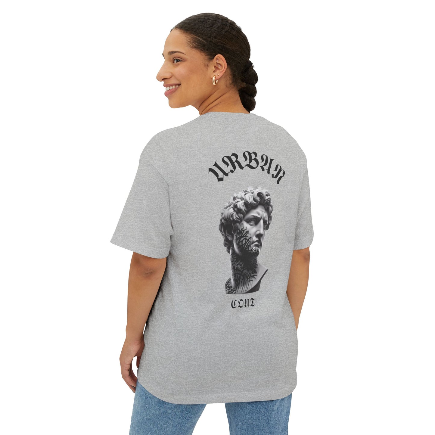 Camiseta Oversized 100% algodón con estampado [diseño único], cuello redondo, variedad de colores